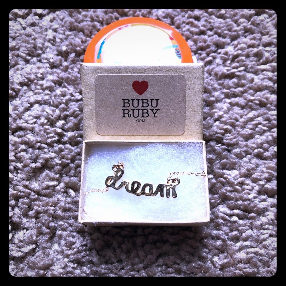 Gold necklace Dream script Buburuby